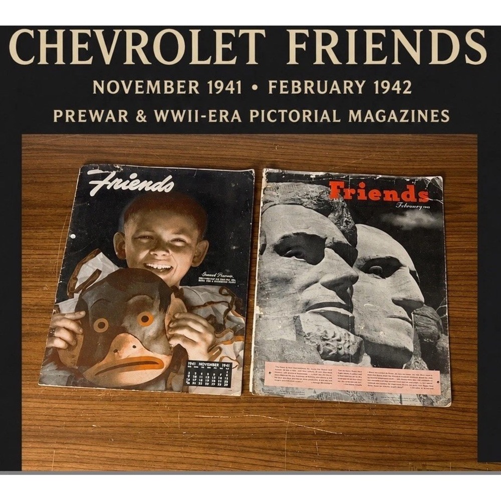 WWII Chevrolet Friends Magazine Lot Nov 1941 Feb 1942 Mount Rushmore 1940s